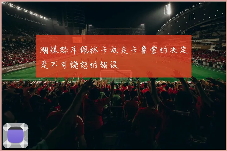 湖媒怒斥佩林卡放走卡鲁索的决定是不可饶恕的错误